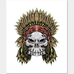 American Indian skull Posters and Art